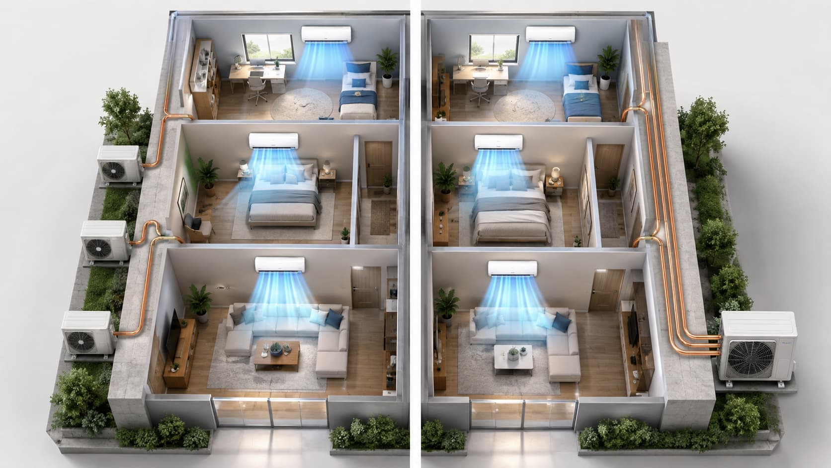 Câte Aparate de Aer Condiționat Îți Trebuie într-un Apartament — Split per Cameră sau Multisplit?